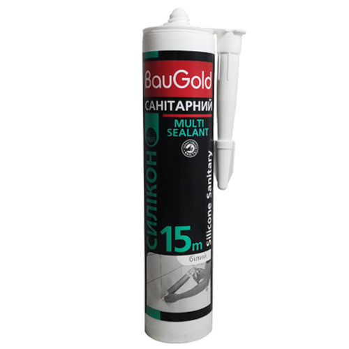 Герметик силіконовий санітарний білий (280мл) BauGold